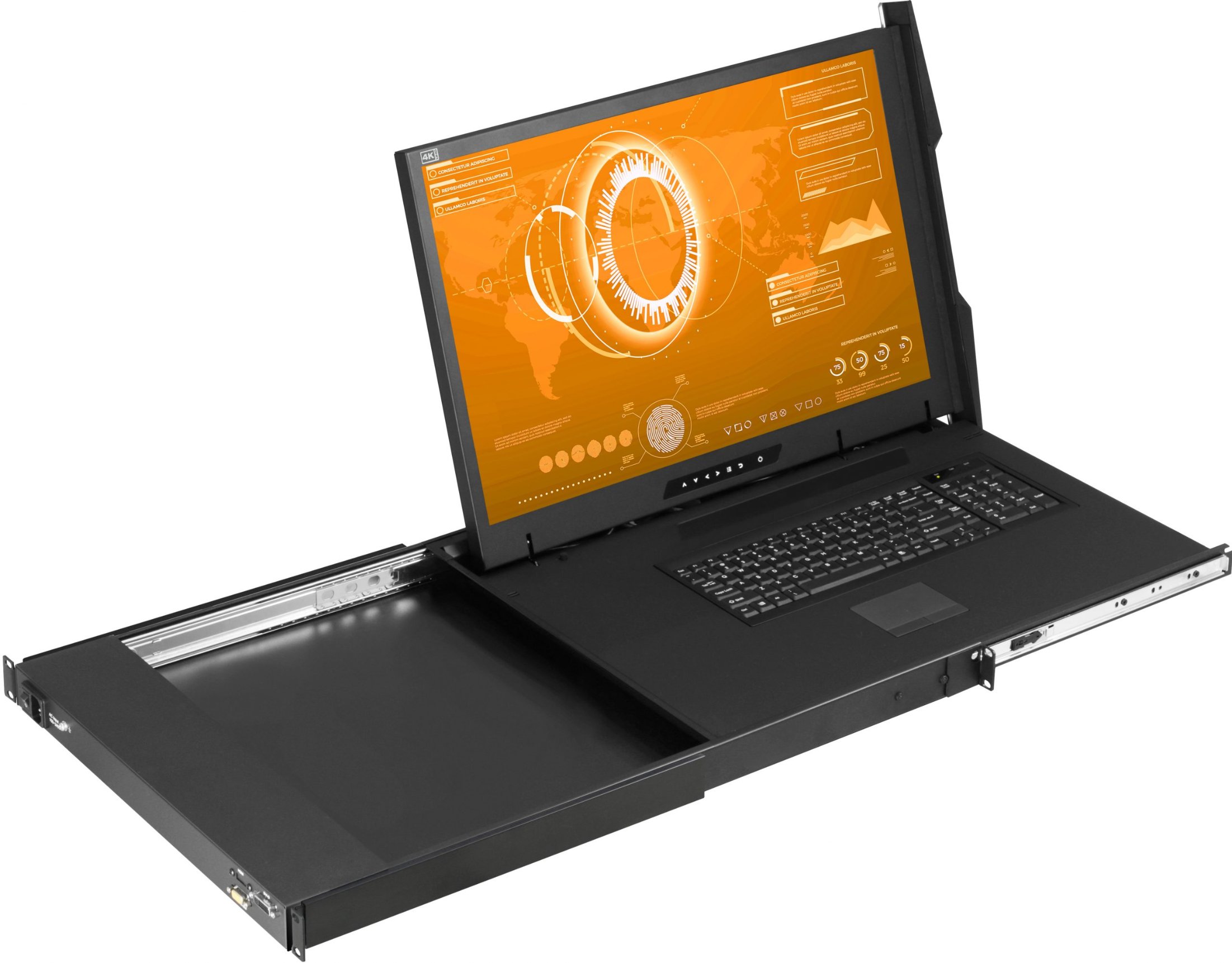 K123 - 1U 23″ 4K - Rackmount Monitors 1 K123 - 1U 23″ 4K - Rackmount Monitors