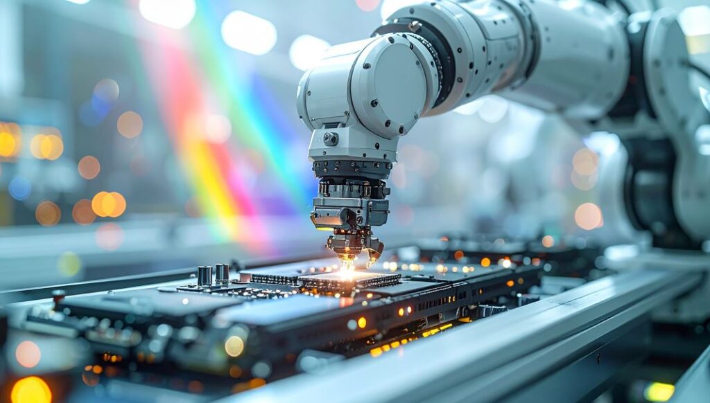 Robot arm in factory