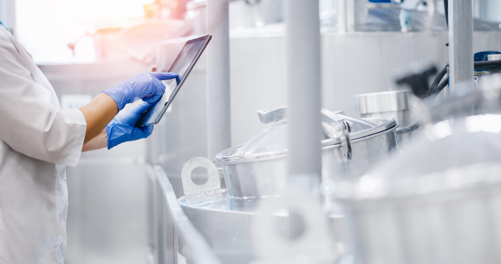 Tablet being used on factory floor
